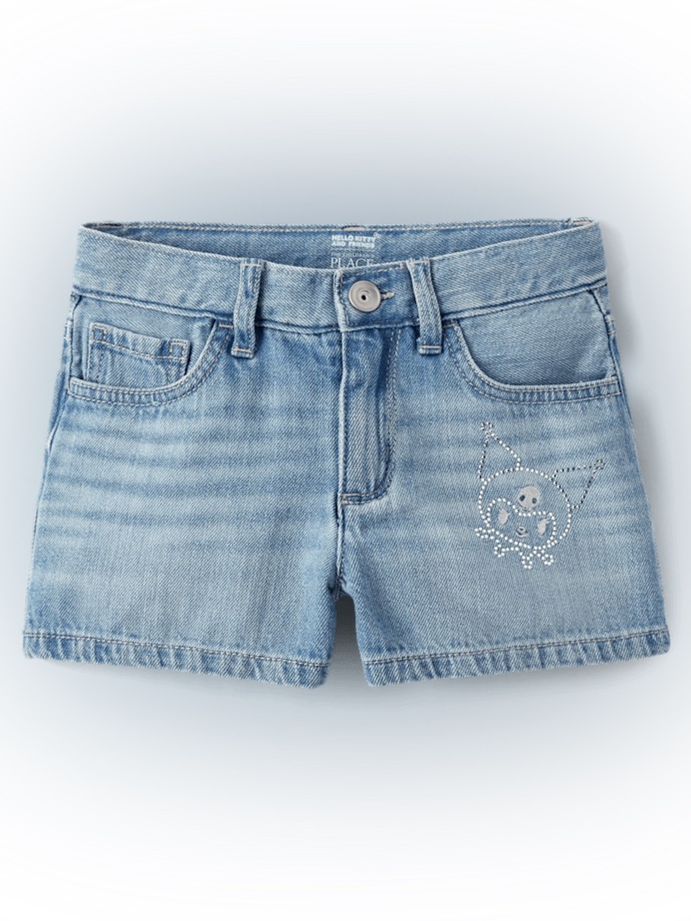 NWT Hello Kitty and Friends x TCP Kuromi Rhinestone Embroidered Denim Shorts